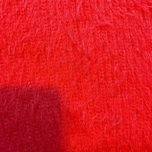 ZARA Fuzzy Red Sweater with Back Cut Out - Picture 2 of 6
